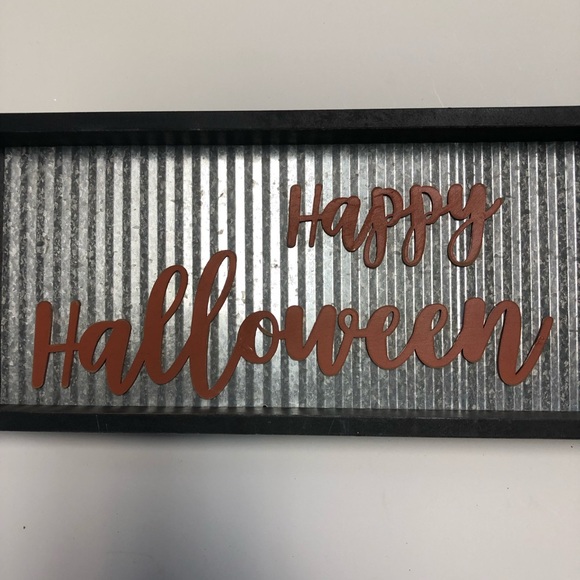 NWT Sixtrees Happy Halloween Wood Tin Sign - Picture 2 of 4